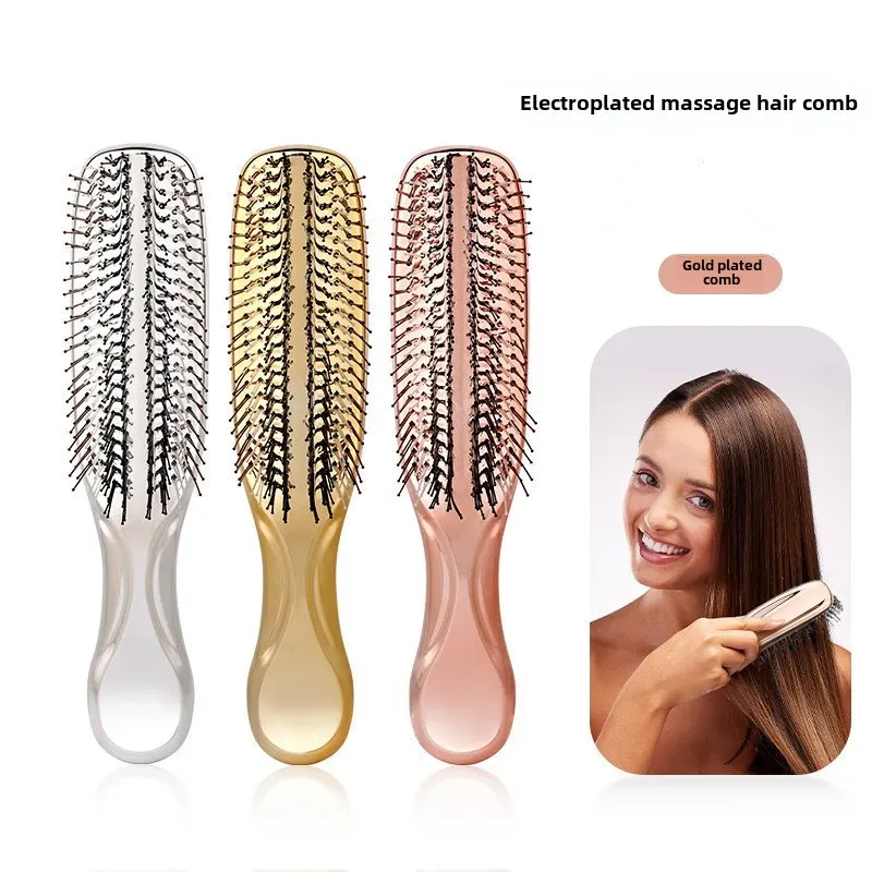 Masseur de tête japonais Premium – Brosse de shampoing pour cuir chevelu, démêlante pour cheveux humides – Or rose 2