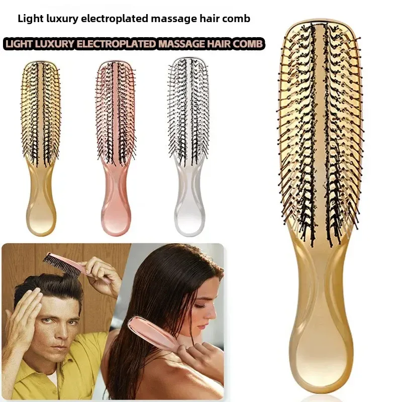 Masseur de tête japonais Premium – Brosse de shampoing pour cuir chevelu, démêlante pour cheveux humides – Or rose