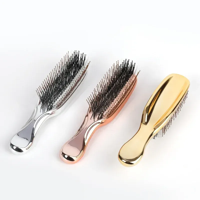 Masseur de tête japonais Premium – Brosse de shampoing pour cuir chevelu, démêlante pour cheveux humides – Or rose 5