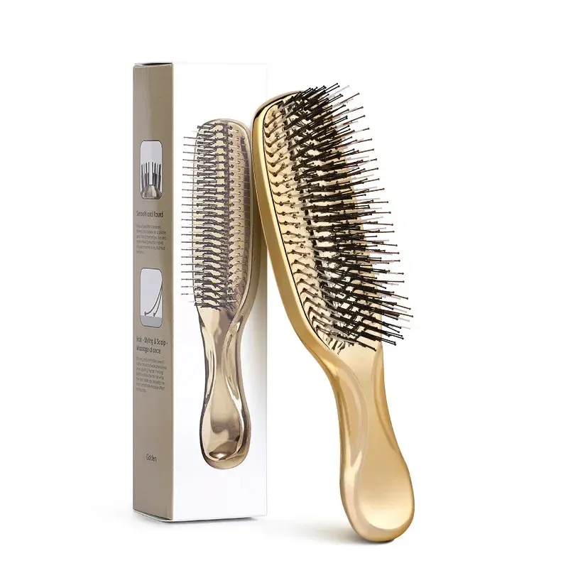 Masseur de tête japonais Premium – Brosse de shampoing pour cuir chevelu, démêlante pour cheveux humides – Or rose 10