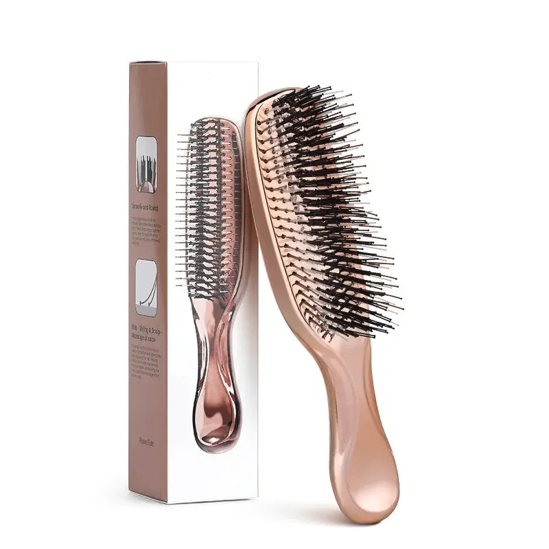 Masseur de tête japonais Premium – Brosse de shampoing pour cuir chevelu, démêlante pour cheveux humides – Or rose 12