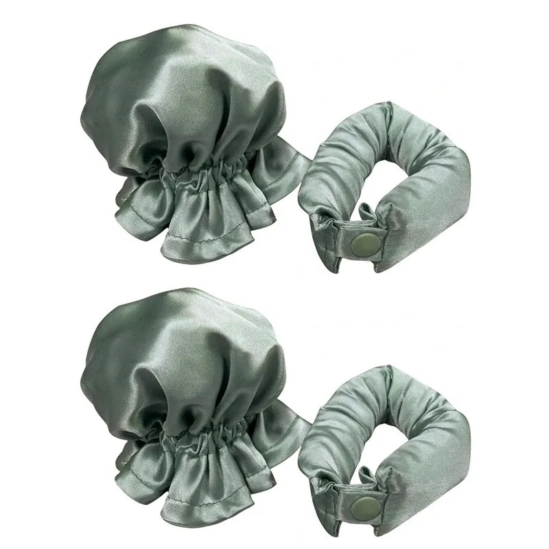 Ensemble de bigoudis en soie sans chaleur, tige à boucler sans chaleur, bandeau de nuit pour boucles paresseuses, outils de coiffure pour femmes, lot de 2 9