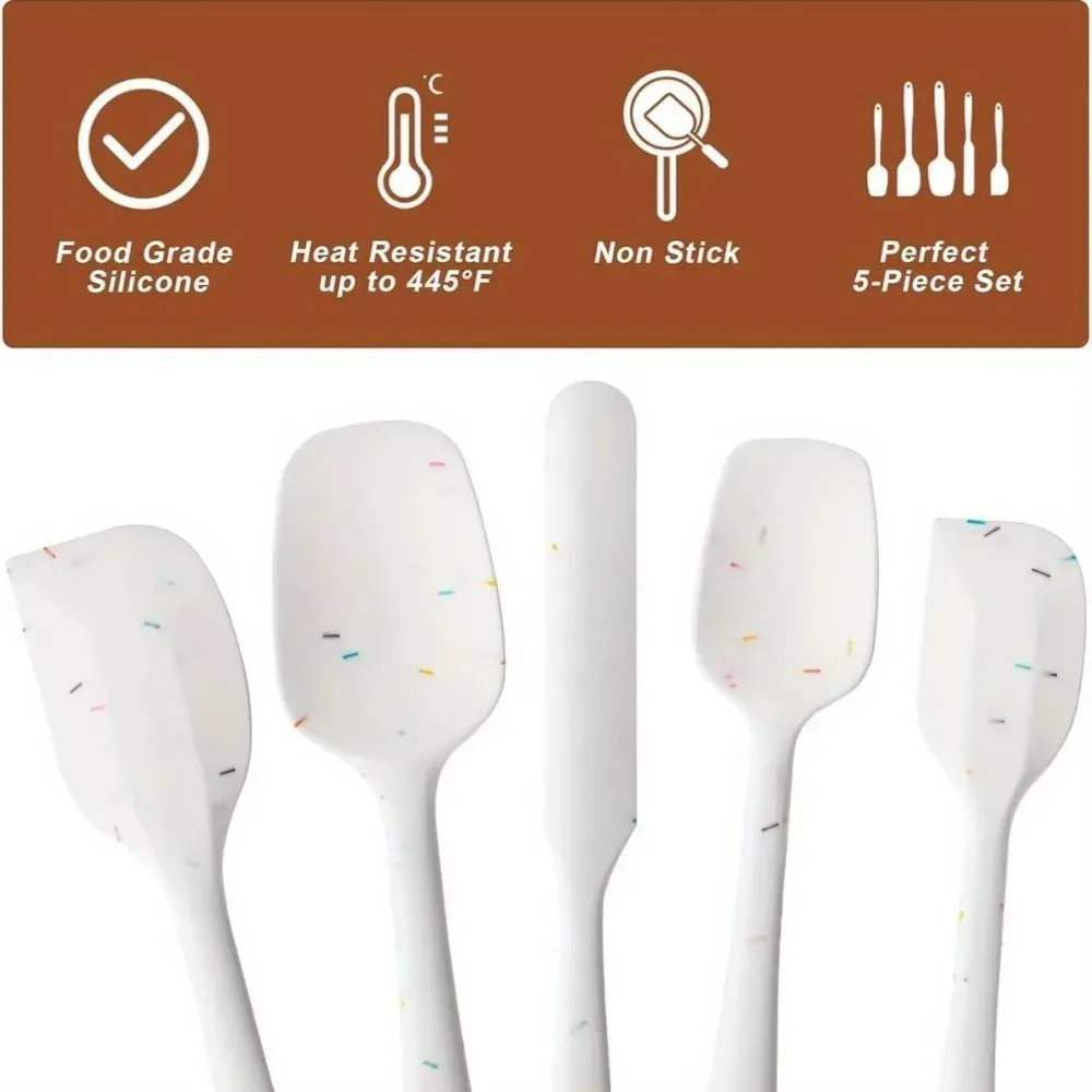 Ensemble de 6 spatules en silicone de qualité alimentaire, antiadhésives et résistantes à la chaleur 4