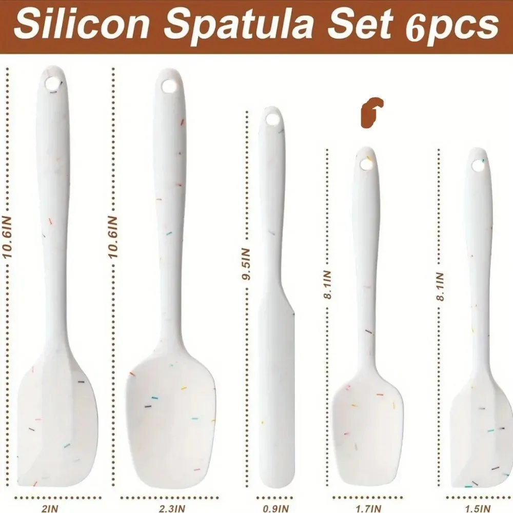 Ensemble de 6 spatules en silicone de qualité alimentaire, antiadhésives et résistantes à la chaleur 5