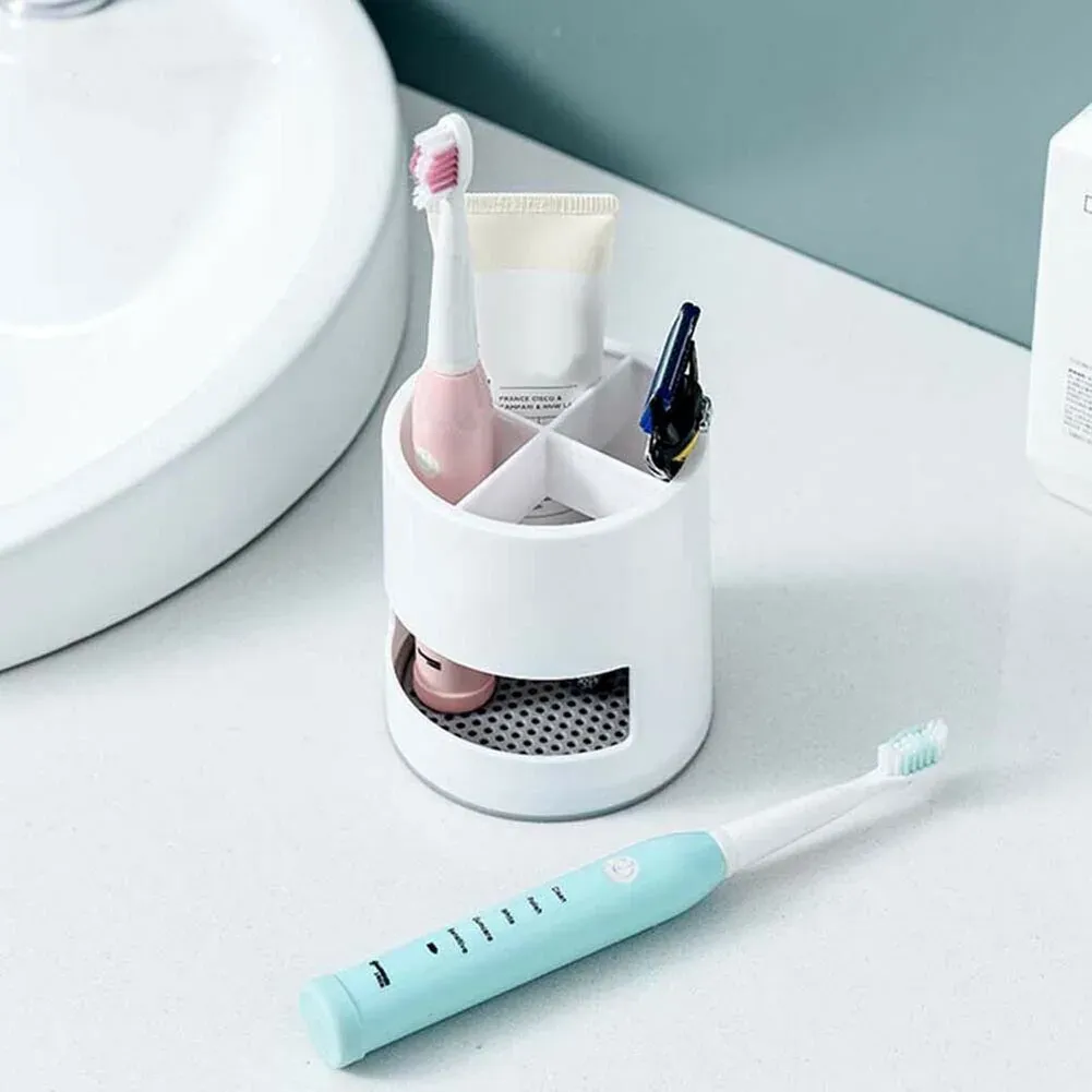 Support de rangement en plastique pour brosse à dents électrique avec trous de vidange 4