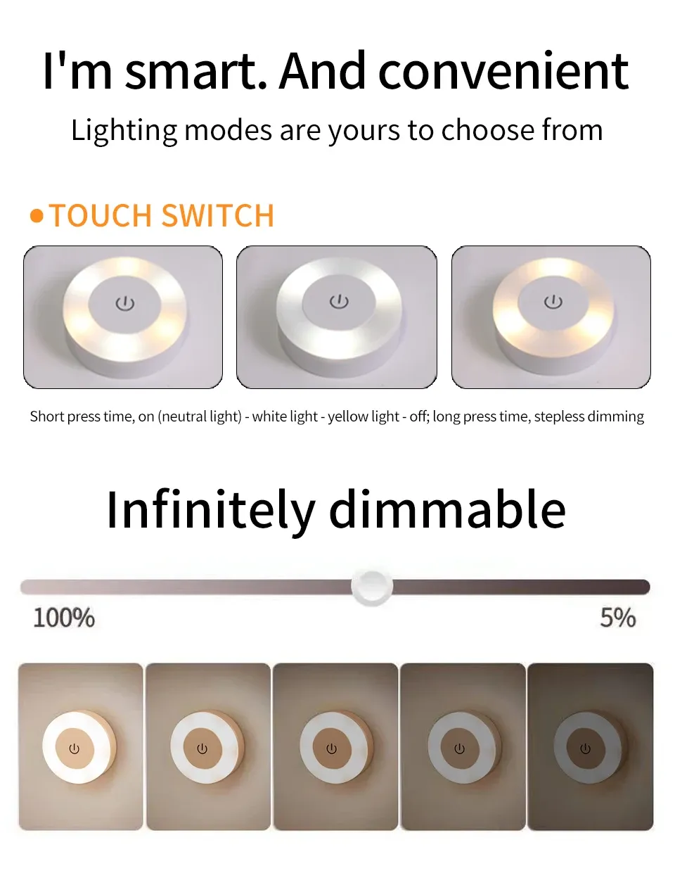 Gros plan sur la veilleuse LED et son design