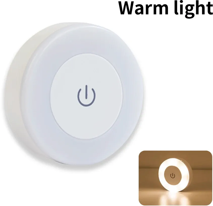 Veilleuse LED rechargeable 6 cm à interrupteur tactile, applique murale sans fil, 3 couleurs, intensité variable 7
