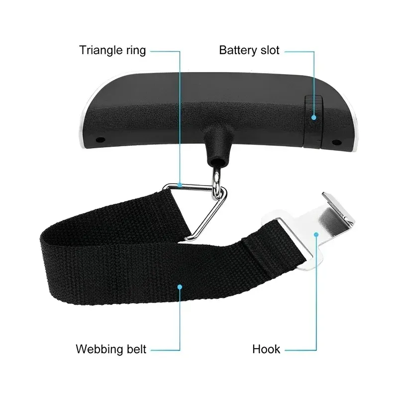 Balance électronique portable pour bagages à main, 110 lb / 50 kg, écran LCD numérique, pèse-valise de voyage 5