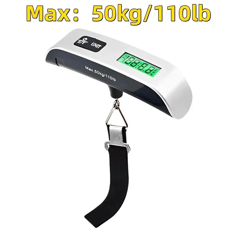 Balance électronique portable pour bagages à main, 110 lb / 50 kg, écran LCD numérique, pèse-valise de voyage 8