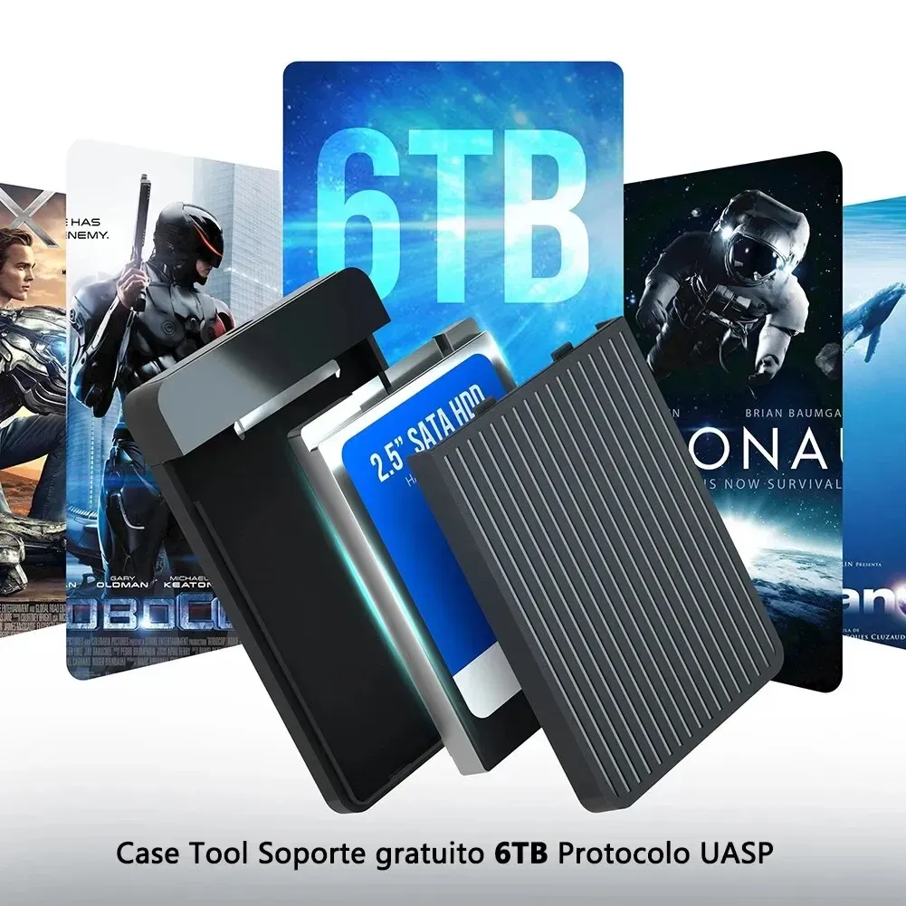 Boîtier adaptateur 2,5 pouces HDD/SSD SATA vers USB 3.1/3.0, boîtier de disque dur externe 6 Gbps à connecteur USB-C 3