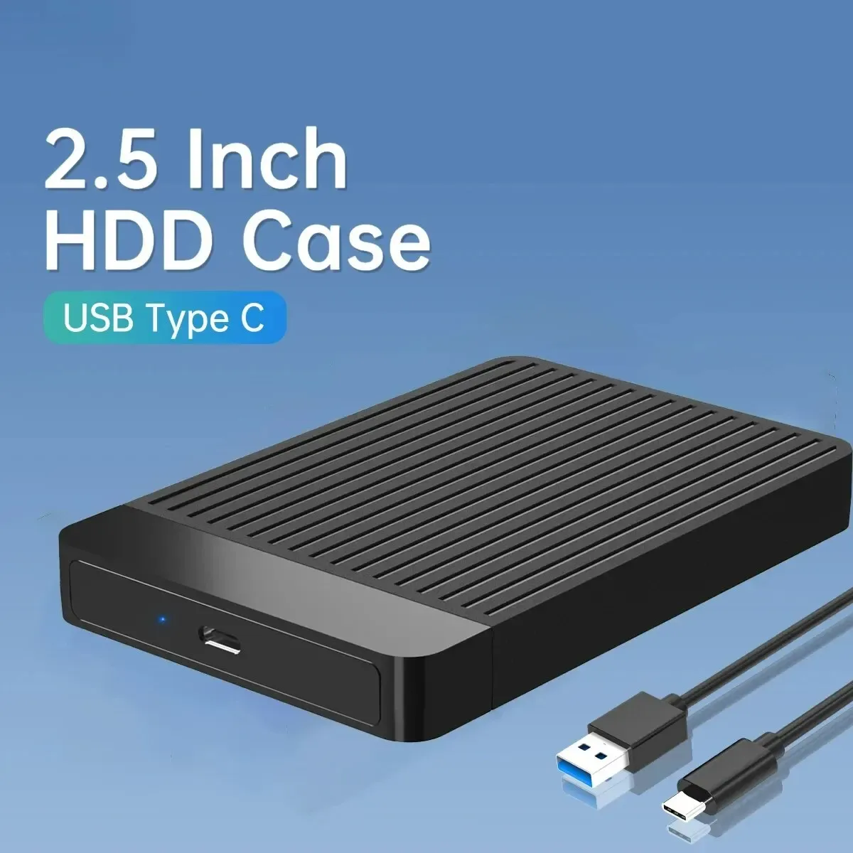 Boîtier adaptateur 2,5 pouces HDD/SSD SATA vers USB 3.1/3.0, boîtier de disque dur externe 6 Gbps à connecteur USB-C 2
