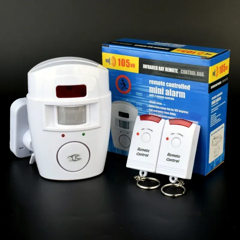 Détecteur de mouvement sans fil avec alarme, système de sécurité intérieur et extérieur avec télécommande pour maison et garage