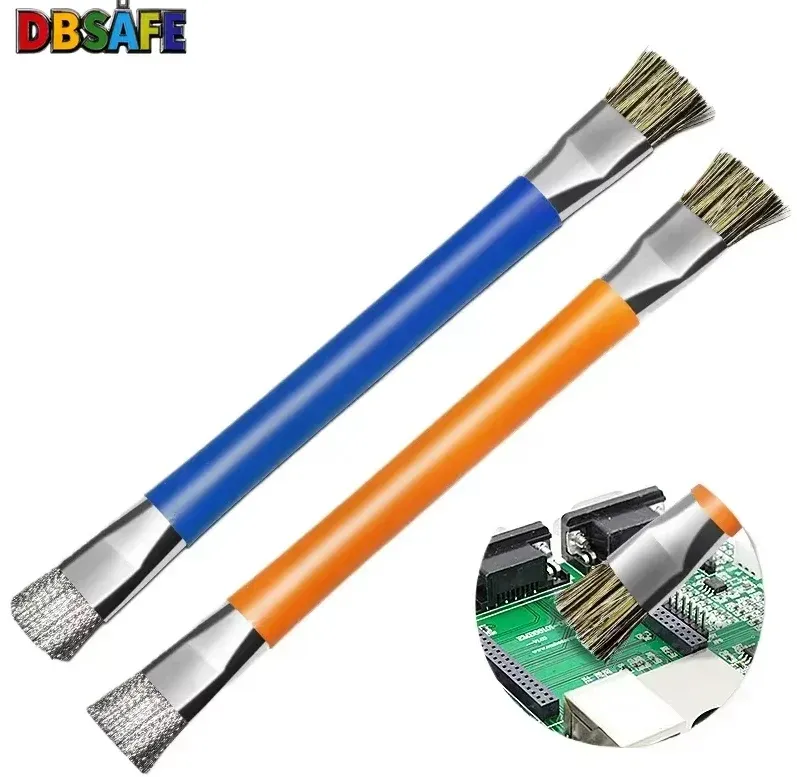 Brosse antistatique de sécurité pour carte mère et circuit imprimé (PCB), brosse de nettoyage pour téléphone portable, kit d'outils de réparation, à double tête 7