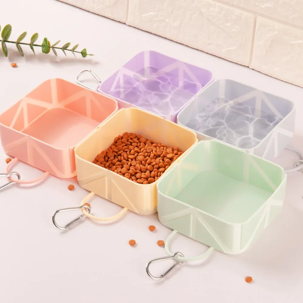 Gamelle de voyage pliable en silicone pour chien et chat, idéale pour le camping et la randonnée 4