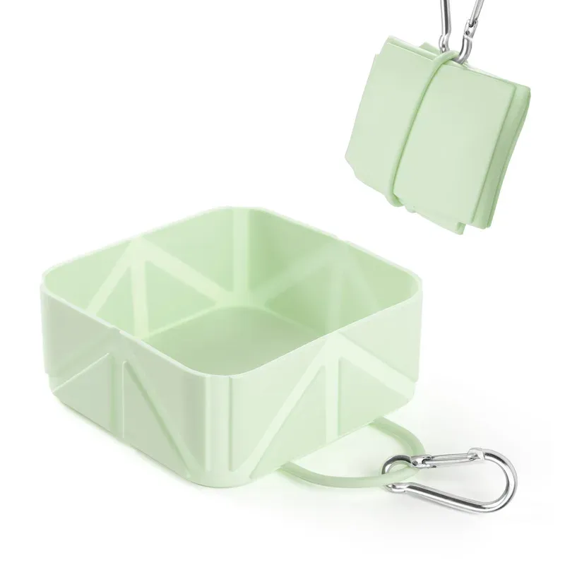 Gamelle de voyage pliable en silicone pour chien et chat, idéale pour le camping et la randonnée 8