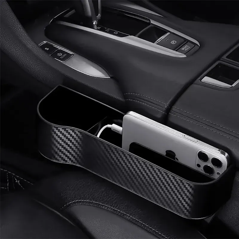 Organisateur de siège auto avec rangement pour fentes de siège, support de remplissage pour portefeuille, téléphone et briquet, boîte de rangement de poche pour voiture