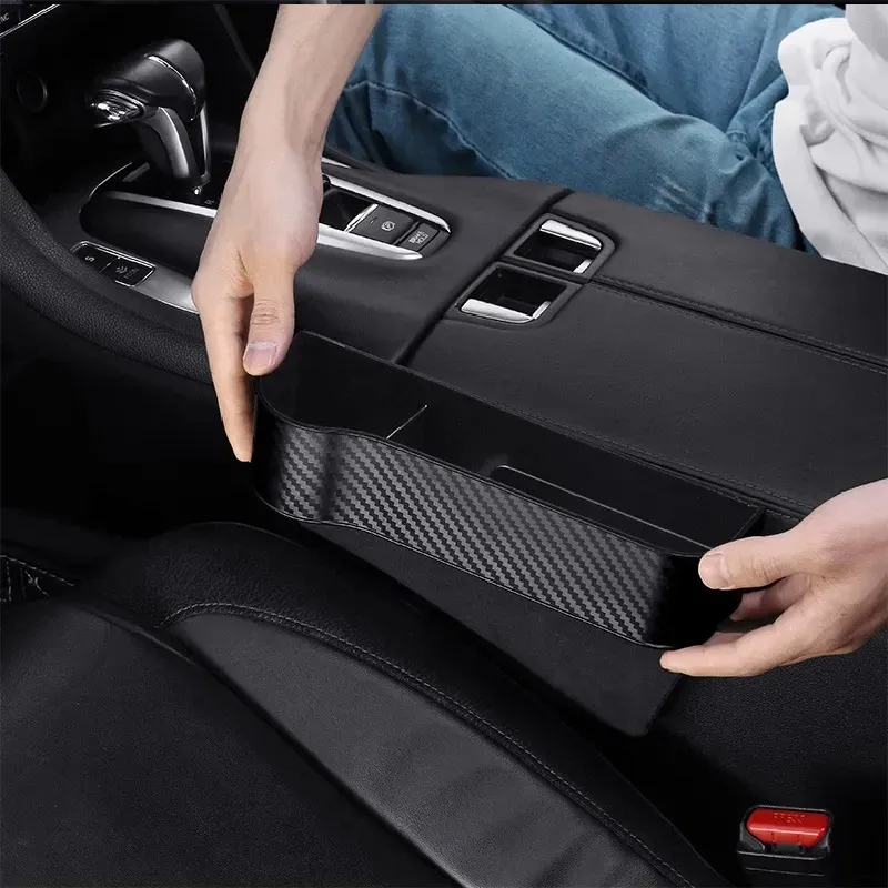 Organisateur de siège auto avec rangement pour fentes de siège, support de remplissage pour portefeuille, téléphone et briquet, boîte de rangement de poche pour voiture 3