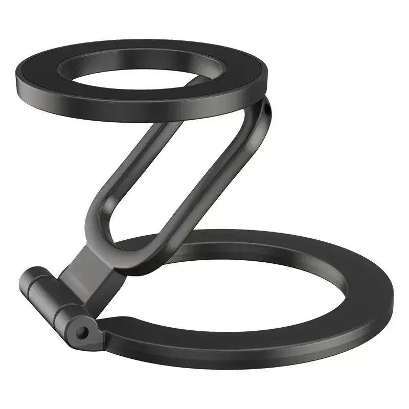 Support de téléphone magnétique double face avec anneau et béquille pour iPhone MagSafe 12 à 16, Pro Max, compatible support de voiture