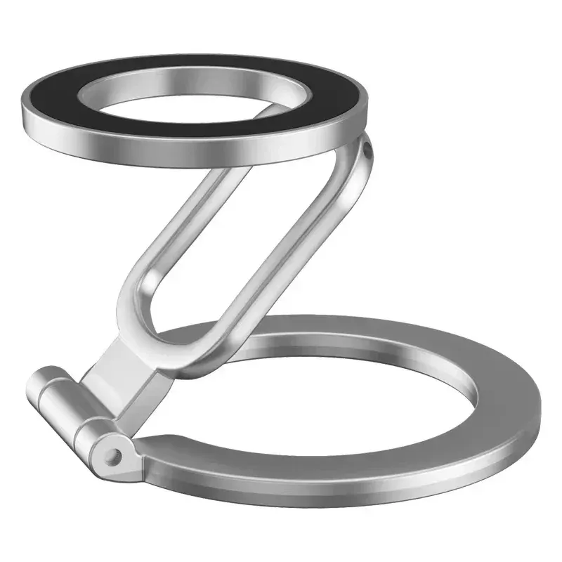 Support de téléphone magnétique double face avec anneau et béquille pour iPhone MagSafe 12 à 16, Pro Max, compatible support de voiture 8