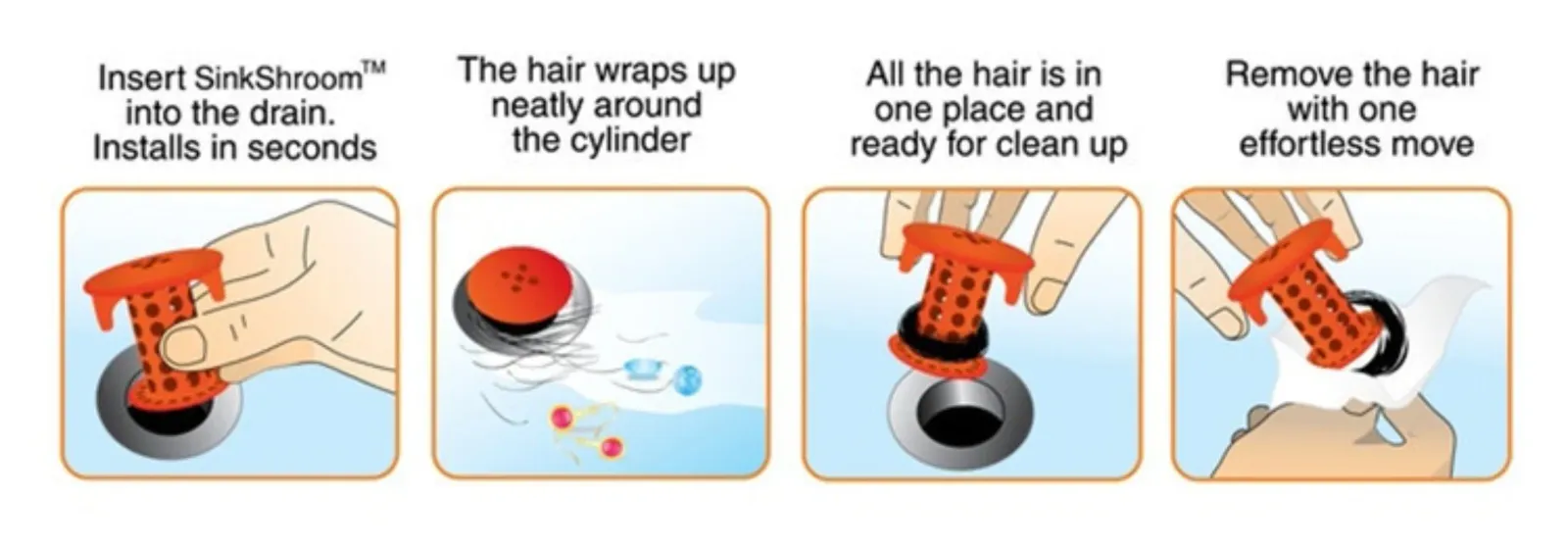 Attrape-cheveux HODrain en situation d'utilisation