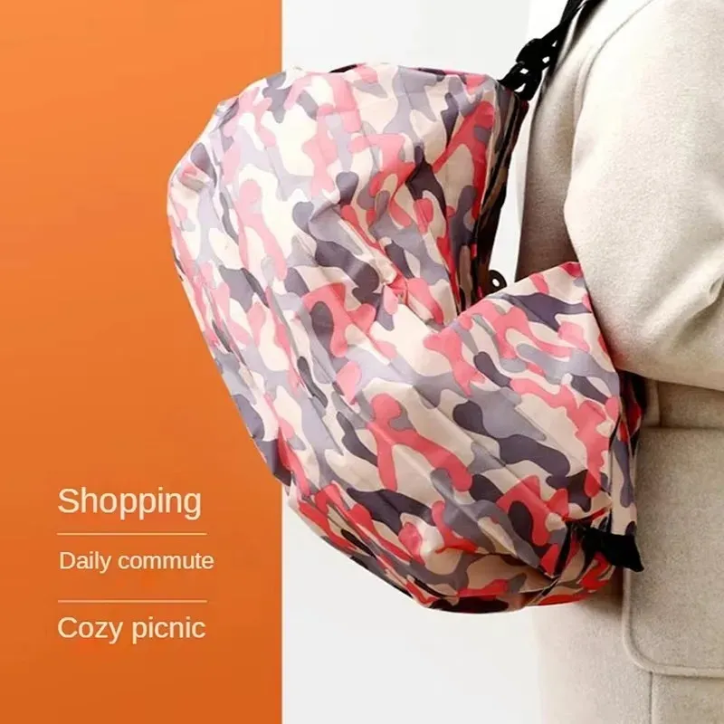 Sac à main CamSolomon grande capacité avec poignée, pliable, idéal pour le voyage et les courses 2