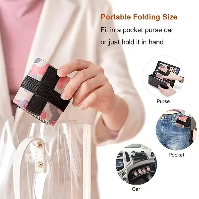 Sac à main CamSolomon grande capacité avec poignée, pliable, idéal pour le voyage et les courses 4