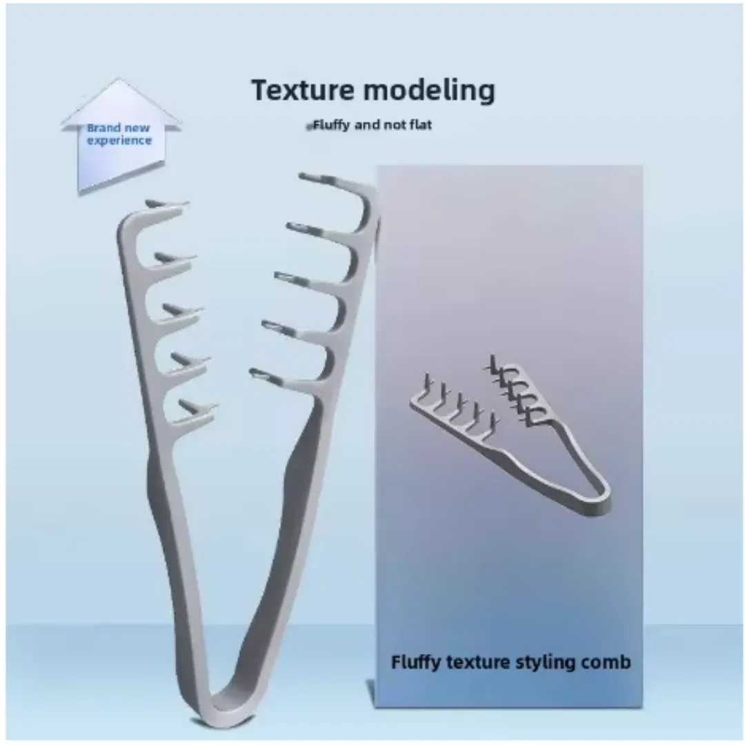 Peigne volumisant pour hommes en V, pince à cheveux pour modeler et texturiser, outil DIY pour coiffures volumineuses, frange et ligne de cheveux, idéal salon 5