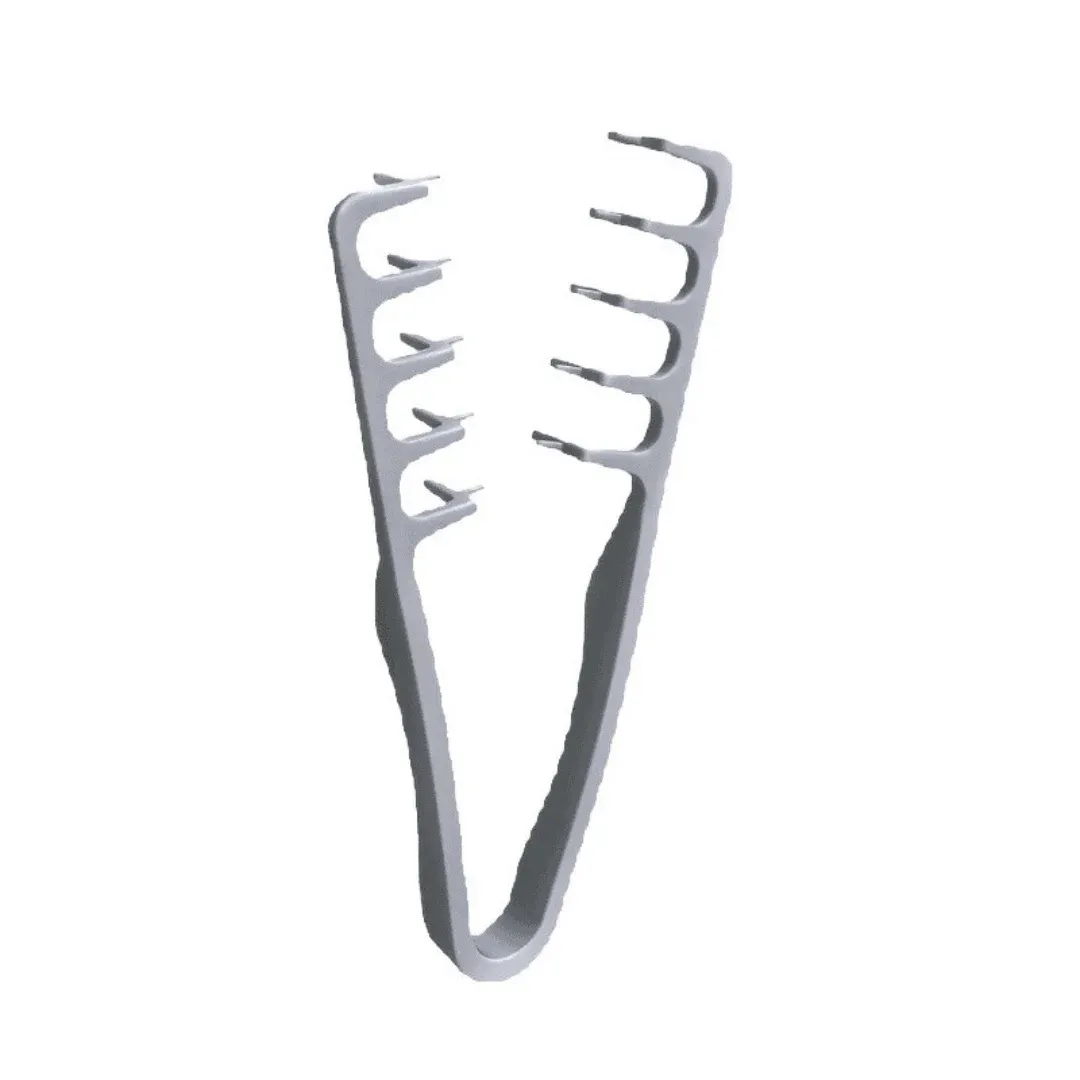 Détail du peigne en forme de V