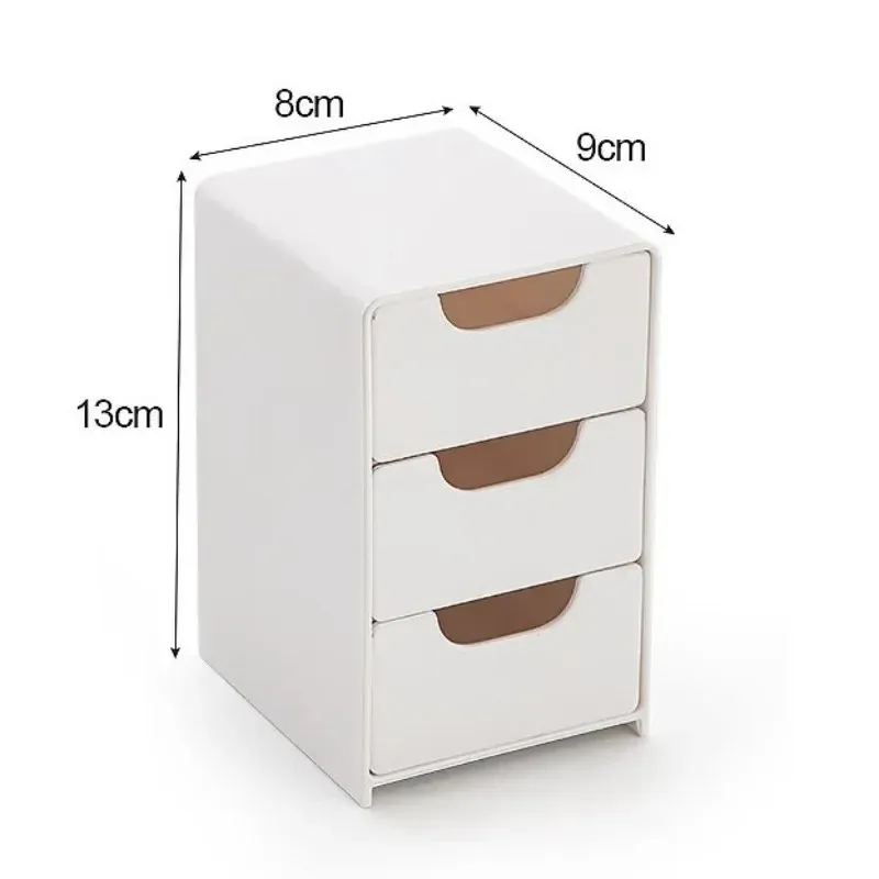 Organisateur de bureau élégant à 3 niveaux avec tiroirs – Idéal pour les fournitures de bureau, le rangement de bijoux et de cosmétiques – Boîte de rangement portable à compartiments 5