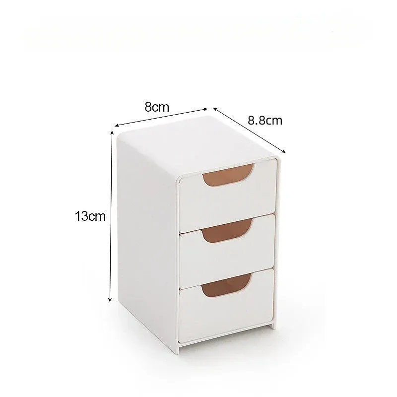 Organisateur de bureau élégant à 3 niveaux avec tiroirs – Idéal pour les fournitures de bureau, le rangement de bijoux et de cosmétiques – Boîte de rangement portable à compartiments 7