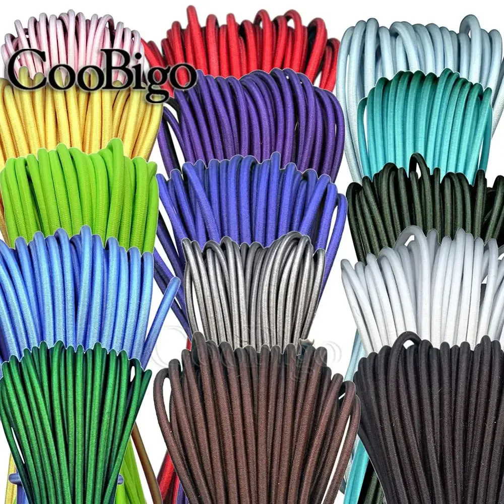 Élastique rond 5 mètres, 1 mm, 2 mm, 3 mm, cordon élastique, corde élastique, bande de caoutchouc, sangle, lacets et accessoires de couture