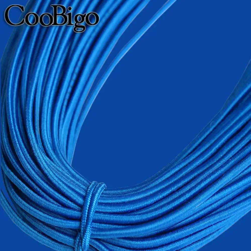 Élastique rond 5 mètres, 1 mm, 2 mm, 3 mm, cordon élastique, corde élastique, bande de caoutchouc, sangle, lacets et accessoires de couture 19