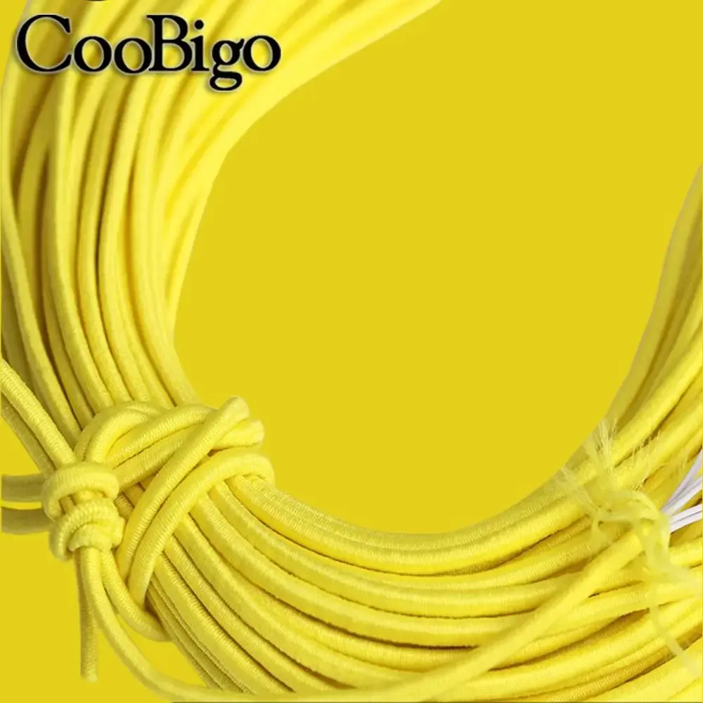 Élastique rond 5 mètres, 1 mm, 2 mm, 3 mm, cordon élastique, corde élastique, bande de caoutchouc, sangle, lacets et accessoires de couture 10