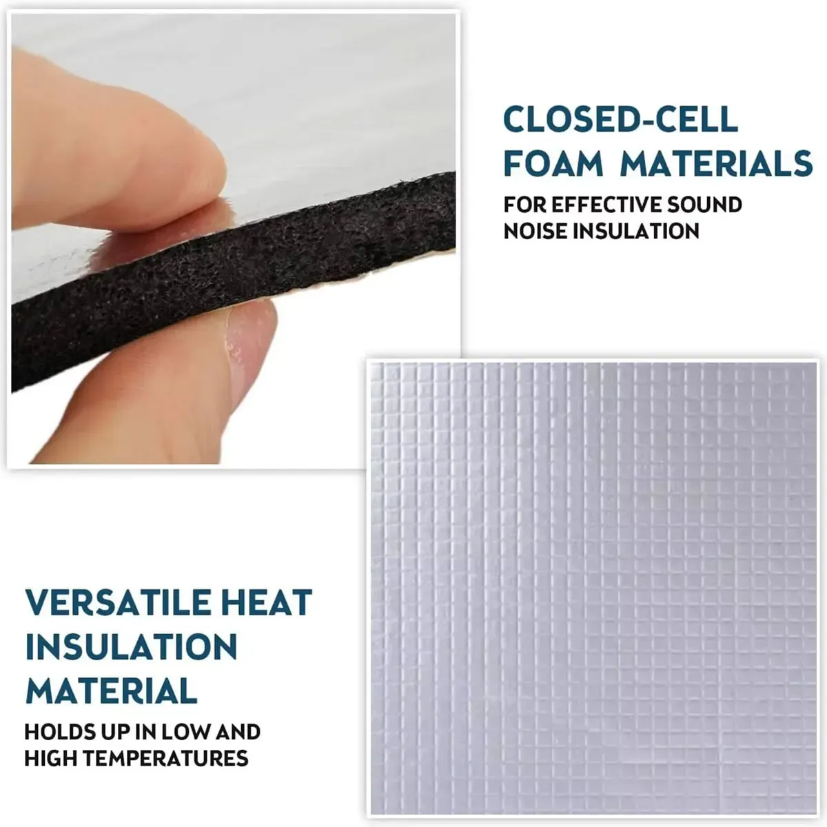 Tapis d'insonorisation pour voiture 5 mm et 10 mm, mousse à cellules fermées pour isolation thermique et phonique, isolation de capot et tapis d'isolation pour camping-car 3