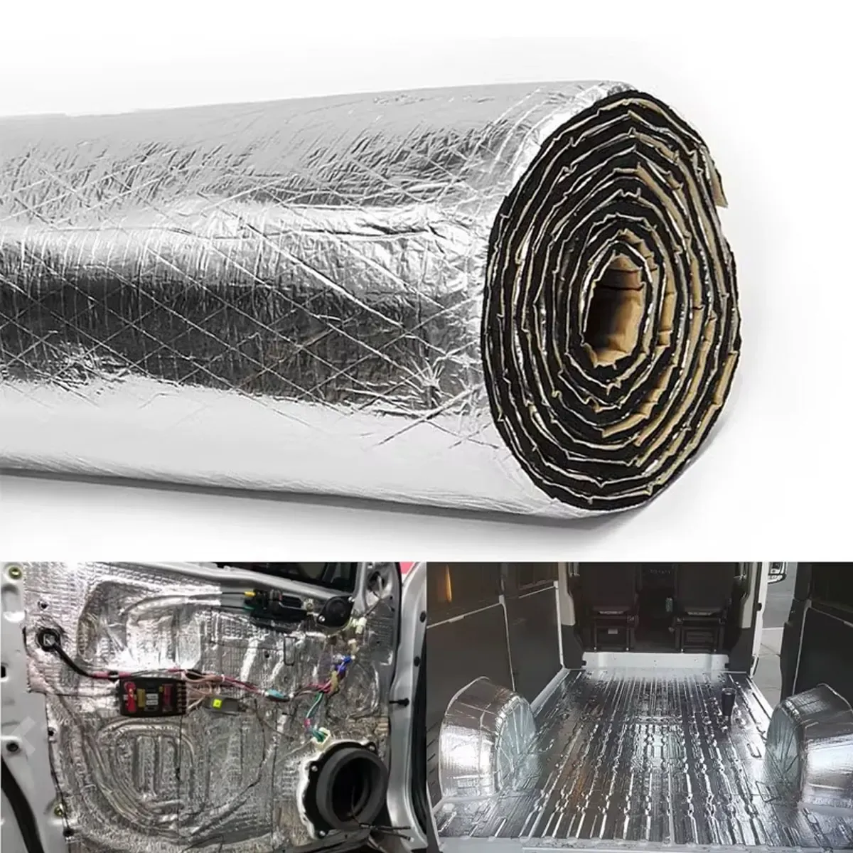 Détail de la surface du tapis d'insonorisation