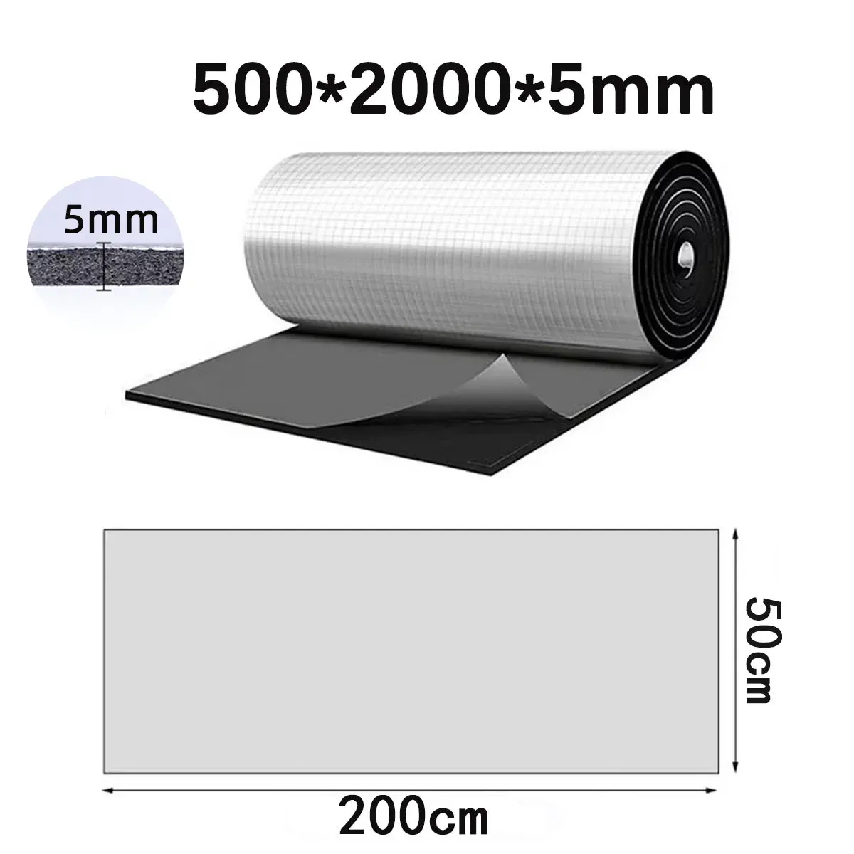 Tapis d'insonorisation pour voiture 5 mm et 10 mm, mousse à cellules fermées pour isolation thermique et phonique, isolation de capot et tapis d'isolation pour camping-car 8
