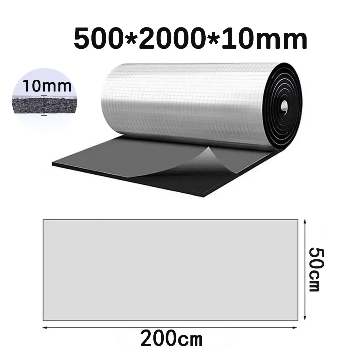 Tapis d'insonorisation pour voiture 5 mm et 10 mm, mousse à cellules fermées pour isolation thermique et phonique, isolation de capot et tapis d'isolation pour camping-car 7