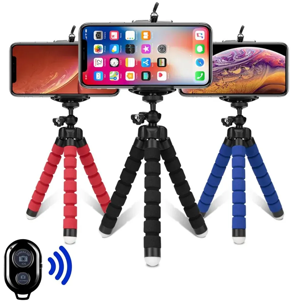 Trépied mini pieuvre pour téléphone portable avec clip de fixation