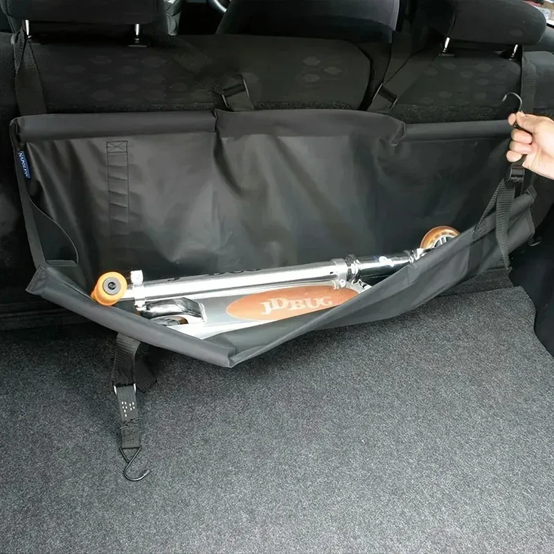 Organisateur de coffre de voiture haute capacité, sac de rangement pour siège arrière en tissu Oxford, filet de rangement multi-usage réglable pour dossier de siège, universel pour voitures 2