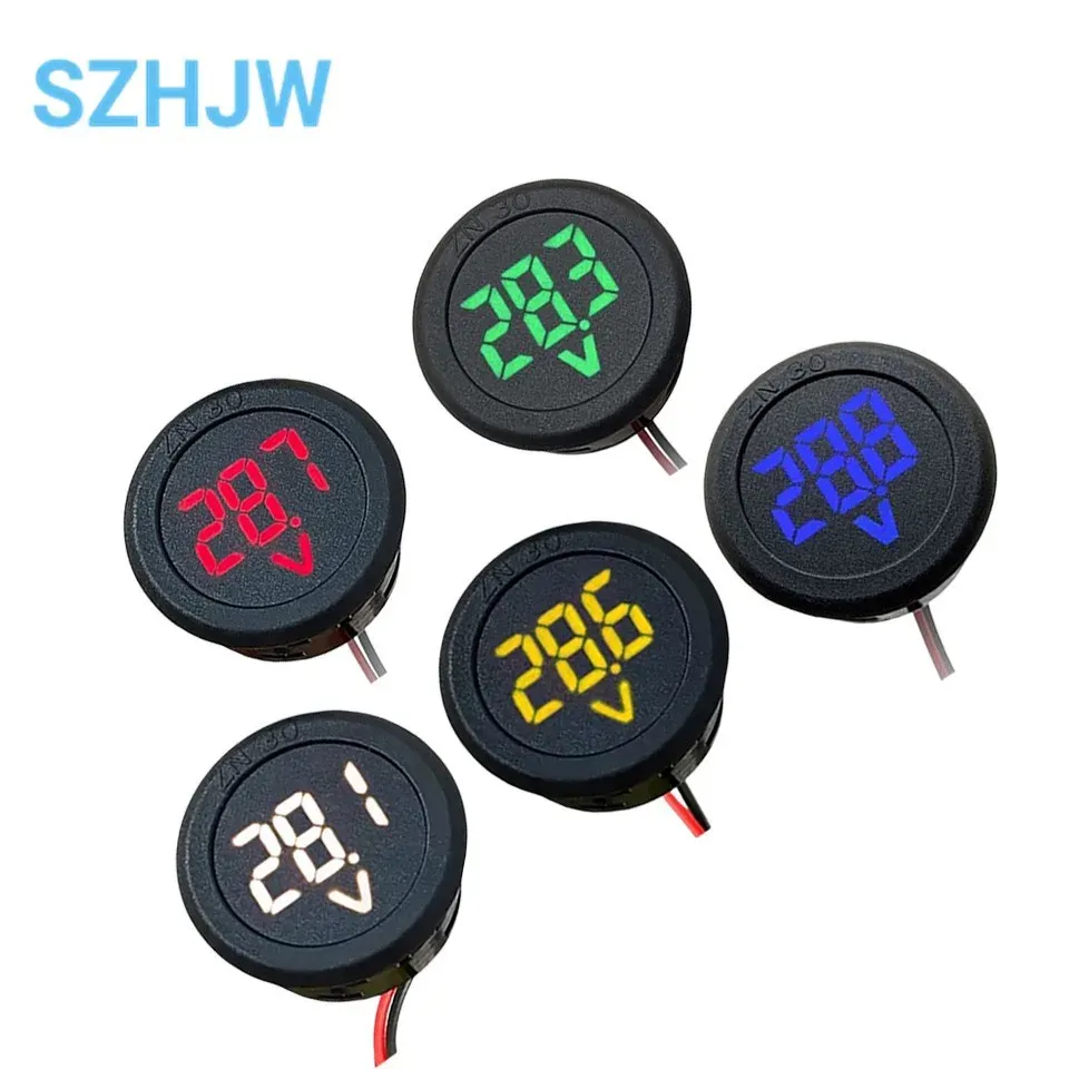 Voltmètre numérique circulaire à LED, courant continu 4 à 100 V, voltmètre DC à deux fils, affichage à tête, outil de protection de connexion - Image 1