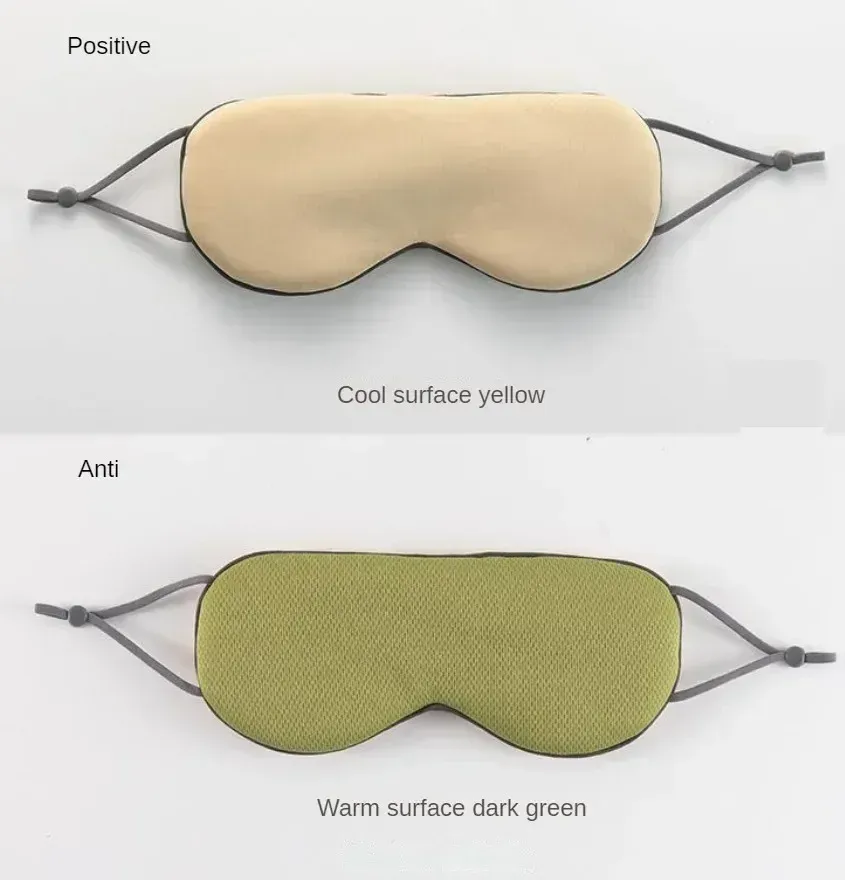 Masque de sommeil chaud et froid à double usage, en soie douce, bandeau occultant pour la nuit, cache-yeux avec sangle élastique réglable, idéal pour les voyages 7