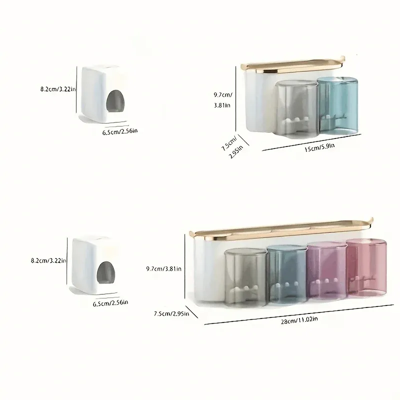 Porte-brosse à dents mural autocollant, boîte de rangement pour salle de bain, armoire à pharmacie et dortoir 6