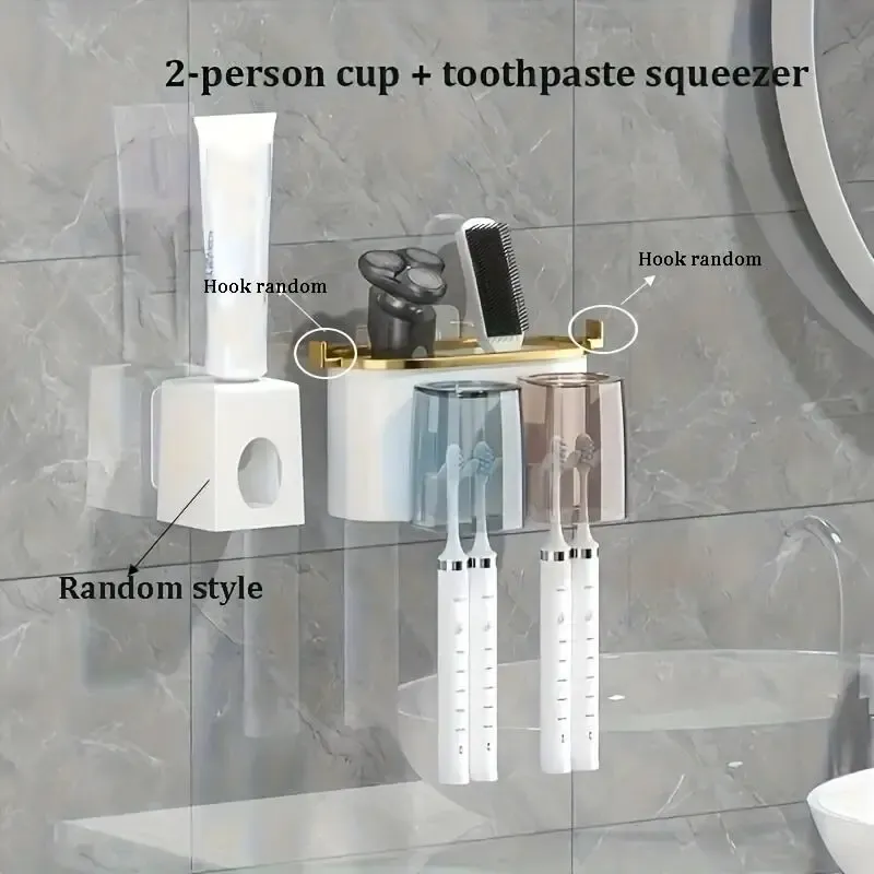 Porte-brosse à dents mural autocollant, boîte de rangement pour salle de bain, armoire à pharmacie et dortoir 7