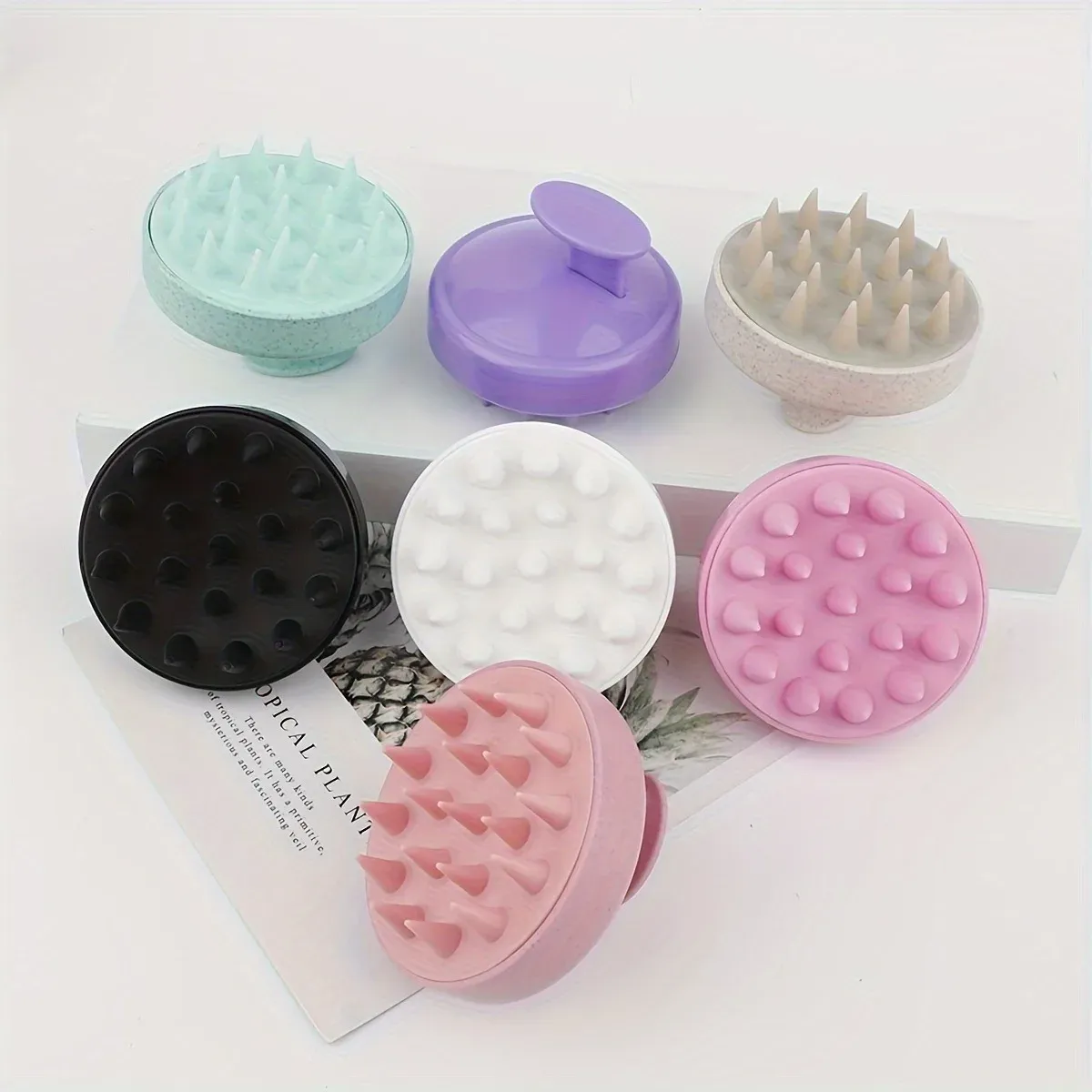 Masseur de cuir chevelu et brosse à shampoing en silicone 2 en 1, stimulateur de croissance des cheveux indolore pour douche, outil de spa à tête douce 3