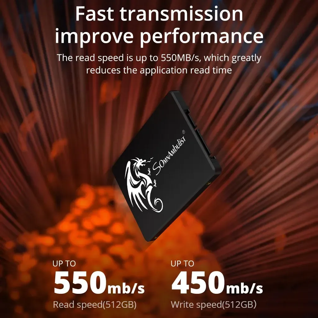 SSD interne SATA III 2,5" SomnAmbulist 120 Go, 240 Go, 480 Go, 960 Go pour PC portable 5