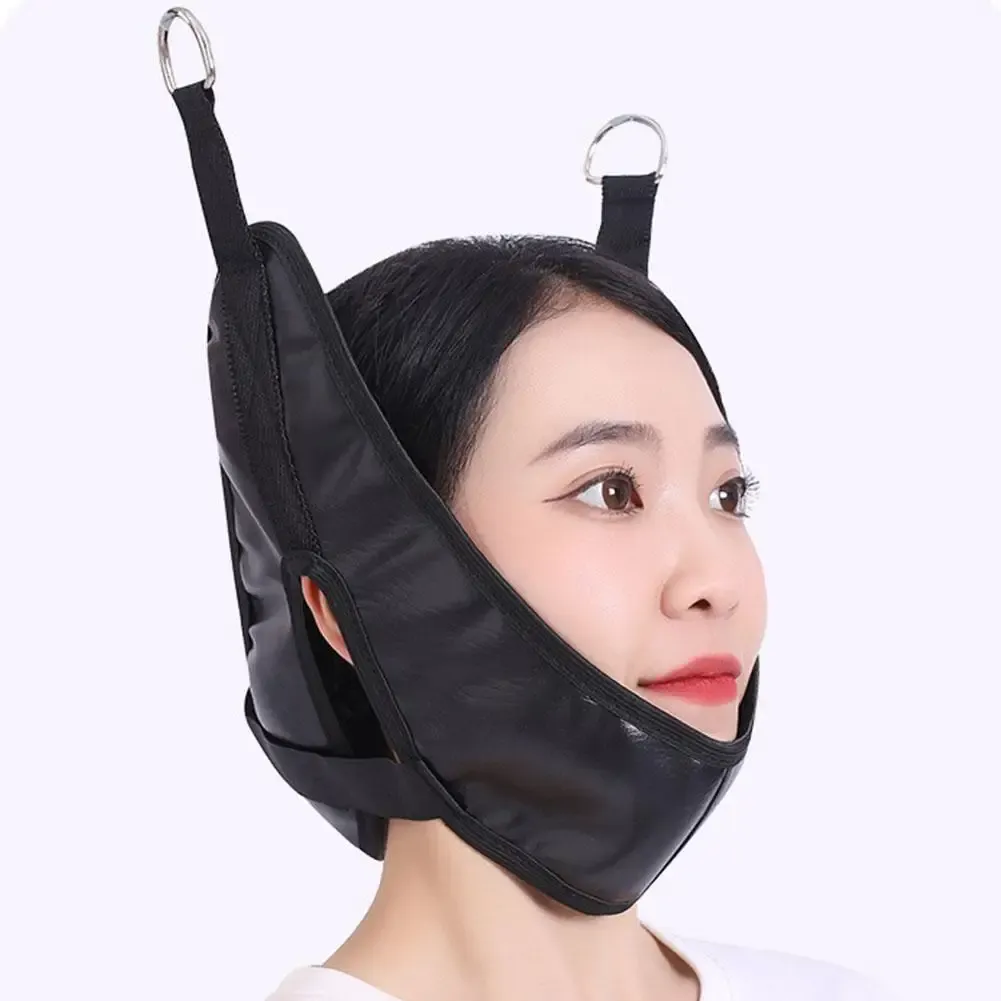 Kit de traction cervicale à suspendre à la porte avec ceinture rembourrée, support cervical réglable et masseur de tête arrière 4