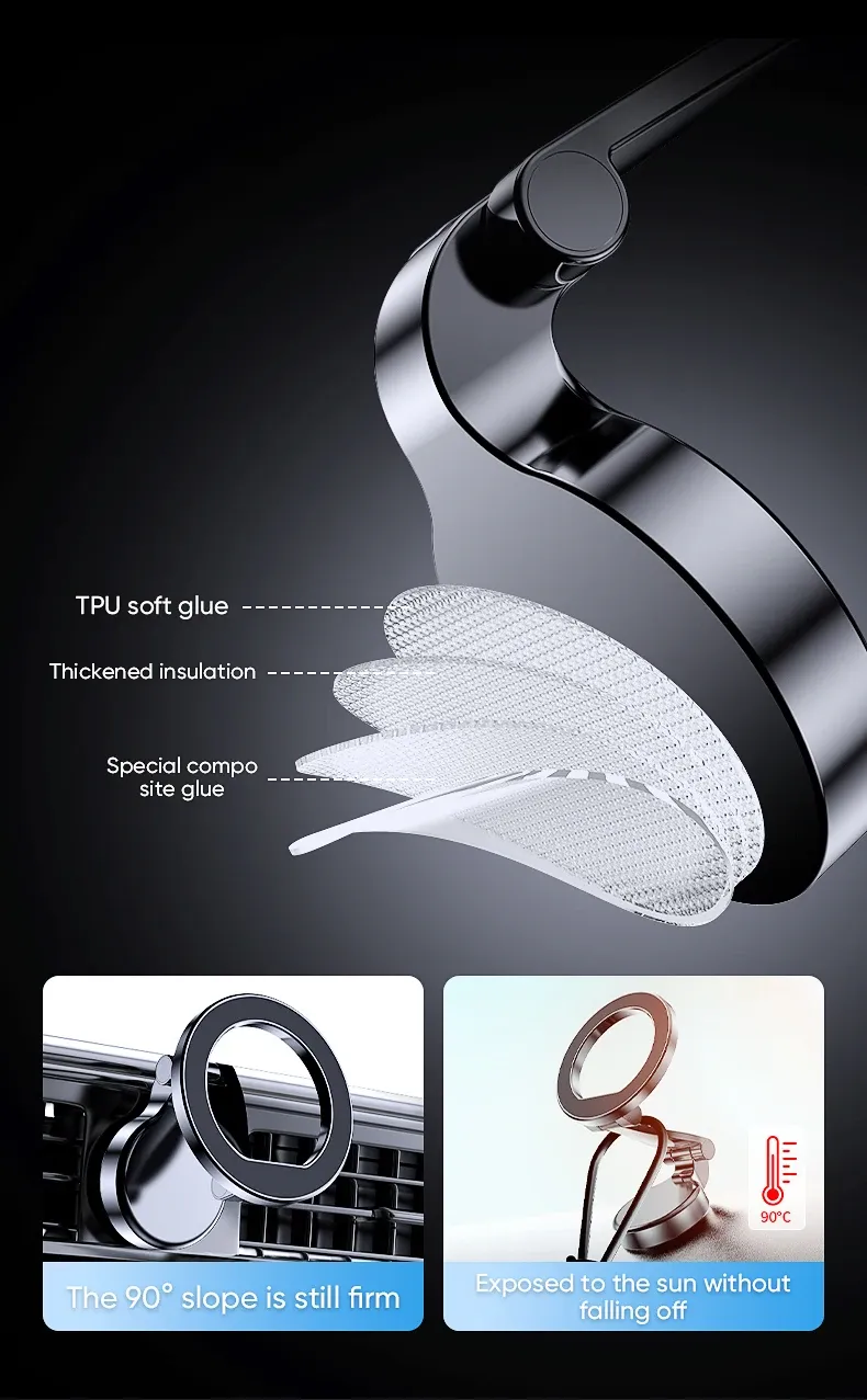 Support de téléphone pour voiture, vue latérale