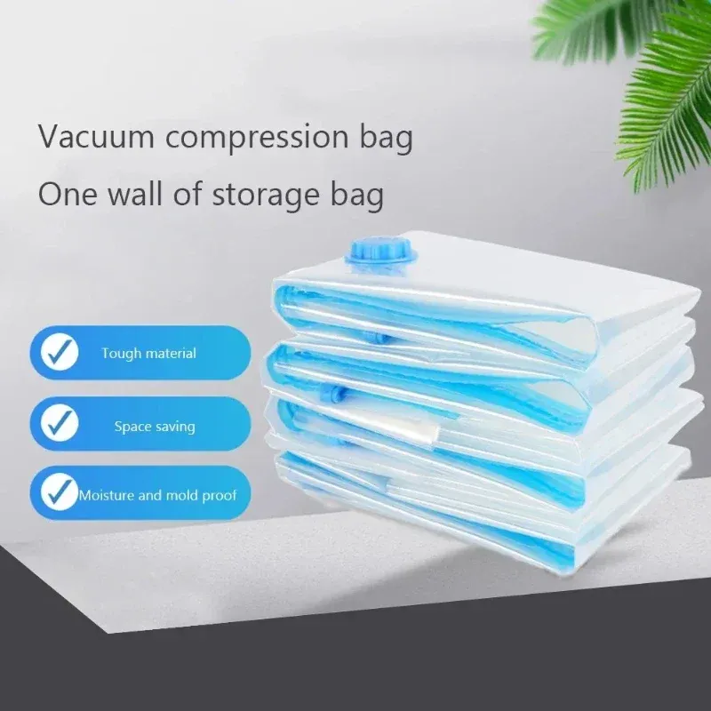 Sacs sous vide réutilisables et pliables pour vêtements, transparents et compressibles, grand format de voyage 4