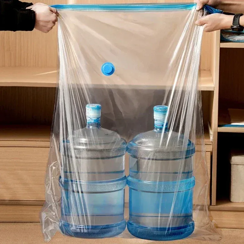 Sacs sous vide réutilisables et pliables pour vêtements, transparents et compressibles, grand format de voyage 5