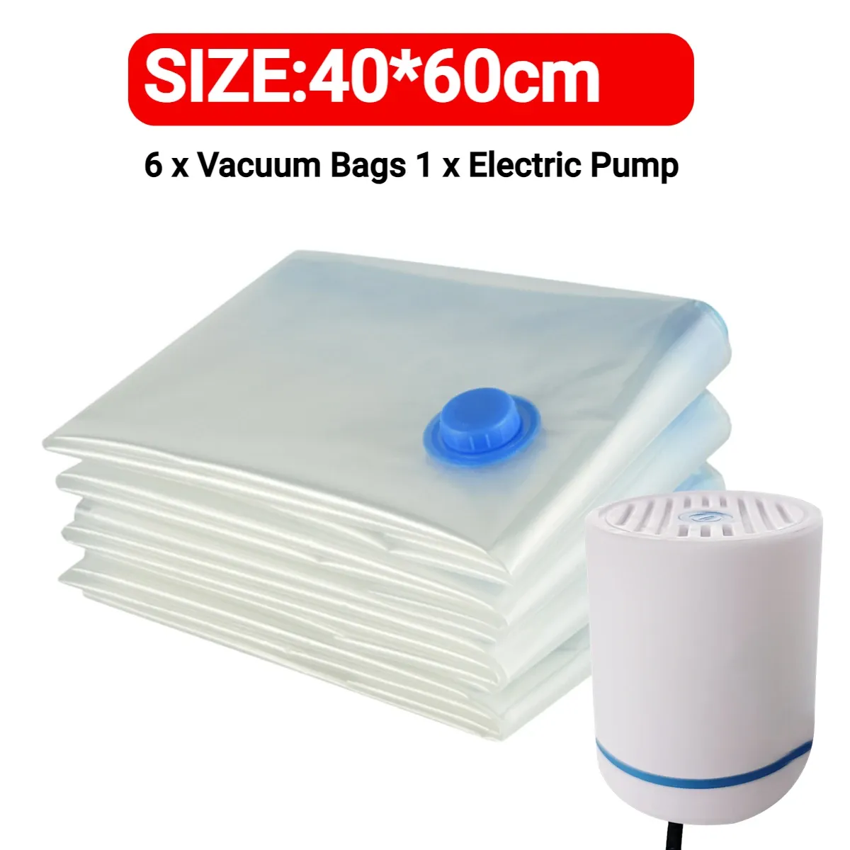 Sacs sous vide réutilisables et pliables pour vêtements, transparents et compressibles, grand format de voyage 18